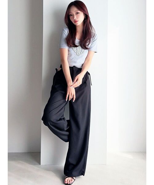 RESEXXY（リゼクシー）の「ウエストオープンパンツ（その他パンツ・レディース・ベージュ/ブラック・FREE）」の9枚目の写真