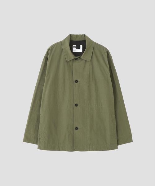 MHL.（エムエイチエル）の「CRISP COTTON CHAMBRAY（ブルゾン・メンズ・ネイビー/オリーブ・MEDIUM/LARGE）」の8枚目の写真