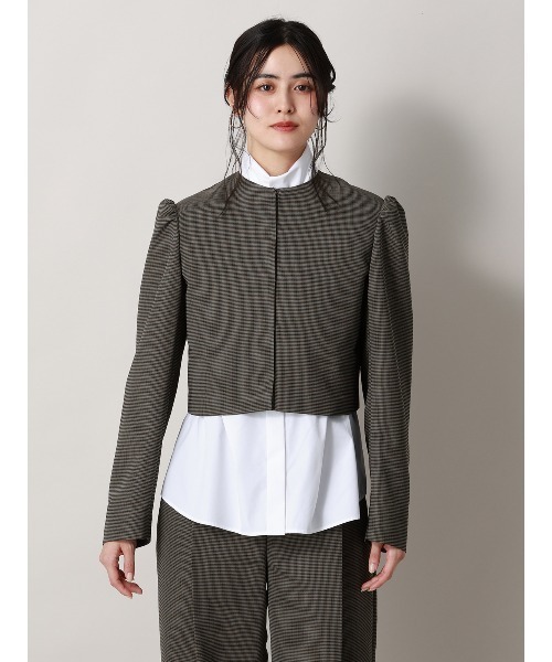 CIS.（シス）の「CIS. ショートジャケット ウォッシャブル カラミストレッチ ハウンドトゥース（テーラードジャケット・レディース・グレー/ベージュ・36(7号)/38(9号)）」の17枚目の写真