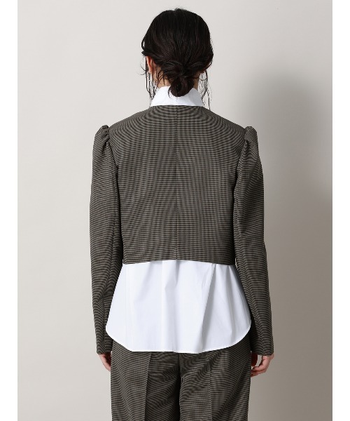 CIS.（シス）の「CIS. ショートジャケット ウォッシャブル カラミストレッチ ハウンドトゥース（テーラードジャケット・レディース・グレー/ベージュ・36(7号)/38(9号)）」の19枚目の写真