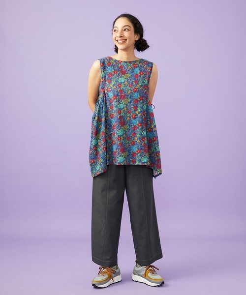 Jocomomola（ホコモモラ）の「Facil 刺繍入りツイルワイドパンツ（その他パンツ・レディース・ピンク/チャコールグレー・40）」の21枚目の写真