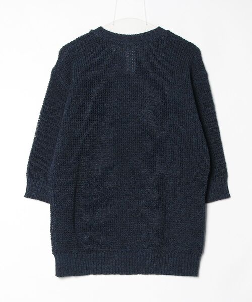 quadro（クオドロ）の「和紙エステル6分袖クルーネックプルオーバー（ニット/セーター・メンズ・ブラック/ベージュ・MEDIUM/LARGE）」の3枚目の写真