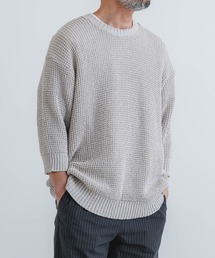 quadro（クオドロ）の「和紙エステル6分袖クルーネックプルオーバー（ニット/セーター）」