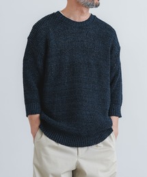 quadro（クオドロ）の「和紙エステル6分袖クルーネックプルオーバー（ニット/セーター）」