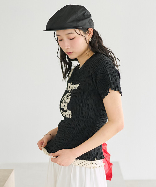 FREAK'S STORE(フリークスストア)の「FRUIT OF THE LOOM × FREAK'S STORE/フルーツオブザルーム 別注 シャーリング ロゴTシャツ(Tシャツ/カットソー・レディース・レモンイエロー/オフホワイト/レッド/ブラック・フリ-)」の20枚目の写真
