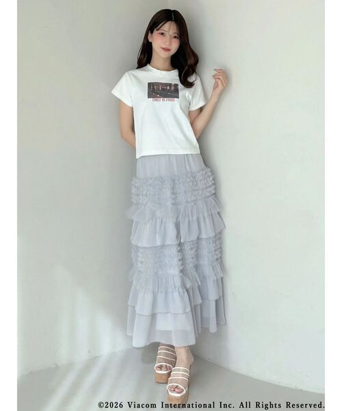 MERCURYDUO(マーキュリーデュオ)の「ティアードボリュームスカート(スカート・レディース・アイボリー/ライトグレー・MEDIUM/SMALL)」の17枚目の写真