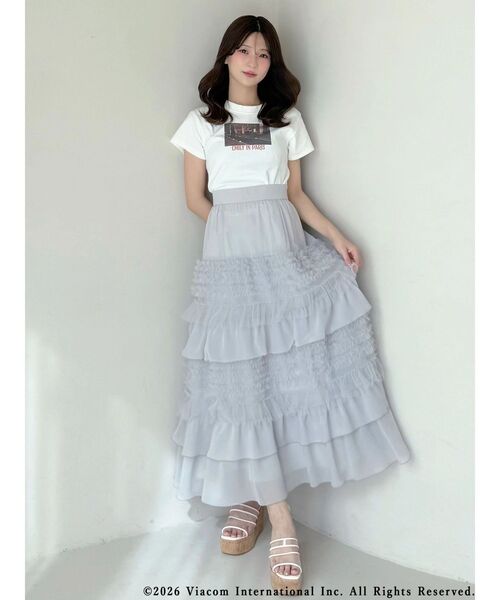 MERCURYDUO(マーキュリーデュオ)の「ティアードボリュームスカート(スカート・レディース・アイボリー/ライトグレー・MEDIUM/SMALL)」の18枚目の写真