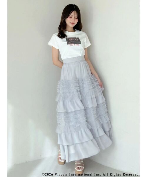 MERCURYDUO(マーキュリーデュオ)の「ティアードボリュームスカート(スカート・レディース・アイボリー/ライトグレー・MEDIUM/SMALL)」の19枚目の写真