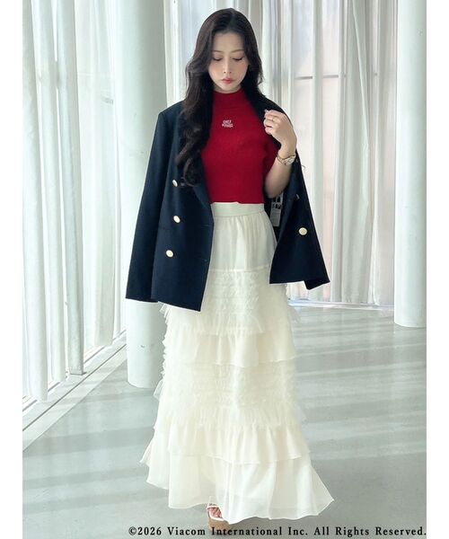 MERCURYDUO(マーキュリーデュオ)の「ティアードボリュームスカート(スカート・レディース・アイボリー/ライトグレー・MEDIUM/SMALL)」の22枚目の写真