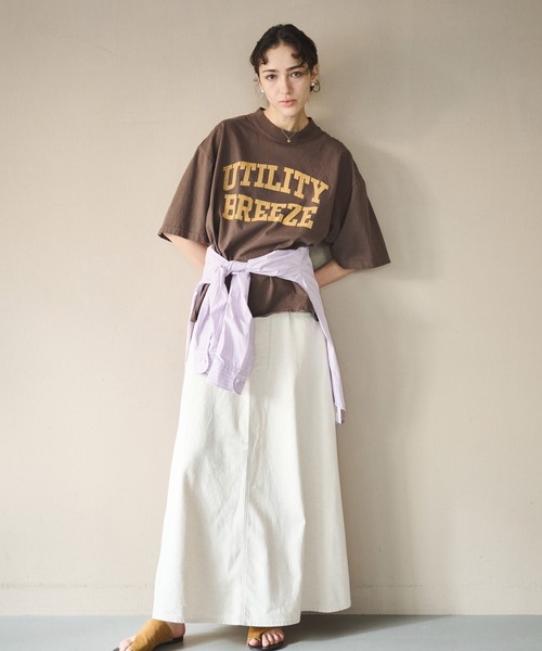 kha:ki（カーキ）の「「KHA:KI / カーキ」ワイドTシャツ -ユーティリティブリーズ-（Tシャツ/カットソー・レディース・ホワイト/ブラウン/ブラック・1）」の16枚目の写真