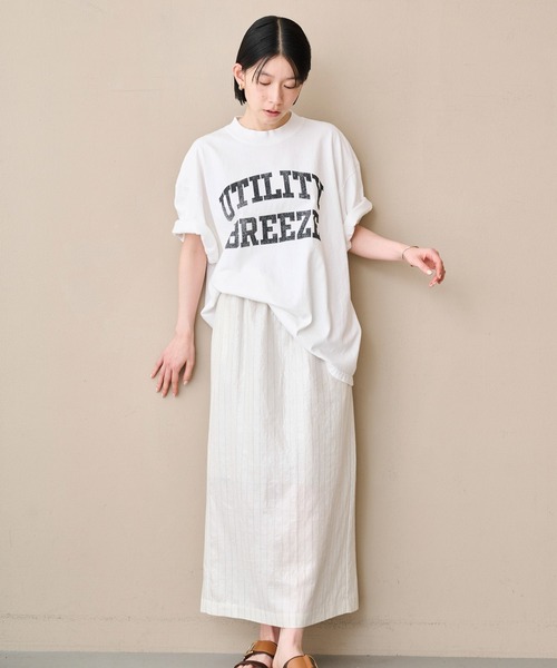 kha:ki（カーキ）の「「KHA:KI / カーキ」ワイドTシャツ -ユーティリティブリーズ-（Tシャツ/カットソー・レディース・ホワイト/ブラウン/ブラック・1）」の20枚目の写真