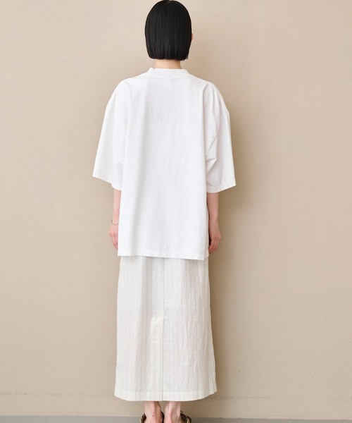 kha:ki（カーキ）の「「KHA:KI / カーキ」ワイドTシャツ -ユーティリティブリーズ-（Tシャツ/カットソー・レディース・ホワイト/ブラウン/ブラック・1）」の7枚目の写真