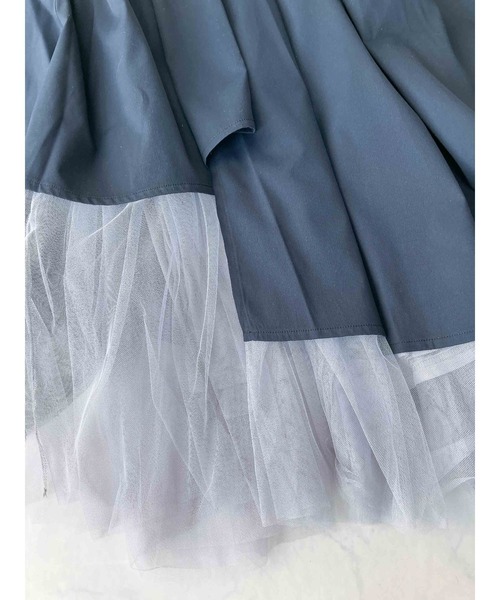 AS KNOW AS plus（アズノゥアズプラス）の「〇チュール重ね配色フレアスカート（スカート・レディース・ブルーグレー/ネイビー/チャコールグレー・FREE）」の9枚目の写真