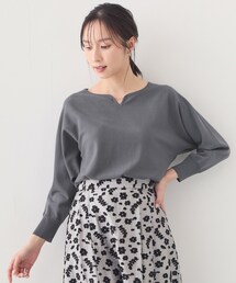 index | フロントパーツ付きドルマンスリーブニット【洗濯機OK/抗ピル】《7col》(ニット/セーター)