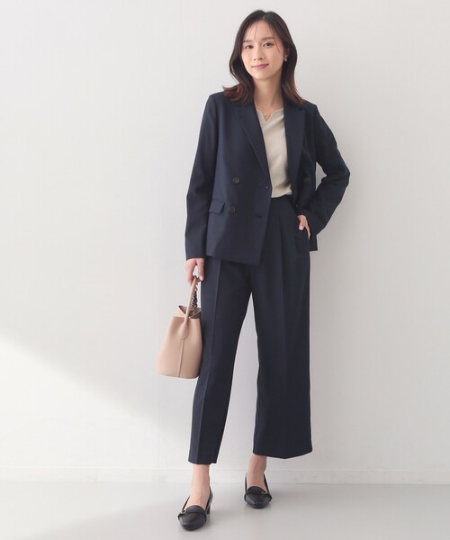 index（インデックス）の「フロントパーツ付きドルマンスリーブニット【洗濯機OK/抗ピル】《7col》（ニット/セーター・レディース・ネイビー系5/ナチュラル/チャコールグレー/ホワイト系9/ホワイト系8/パープル/ピンク系・42/40/38/36）」の9枚目の写真