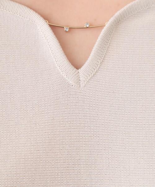 index（インデックス）の「フロントパーツ付きドルマンスリーブニット【洗濯機OK/抗ピル】《7col》（ニット/セーター・レディース・ネイビー系5/ナチュラル/チャコールグレー/ホワイト系9/ホワイト系8/パープル/ピンク系・42/40/38/36）」の22枚目の写真