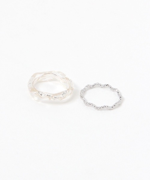 niko and...（ニコアンド）の「クリアメタル2SETリング（リング・レディース・グレー/イエロー・0）」の2枚目の写真