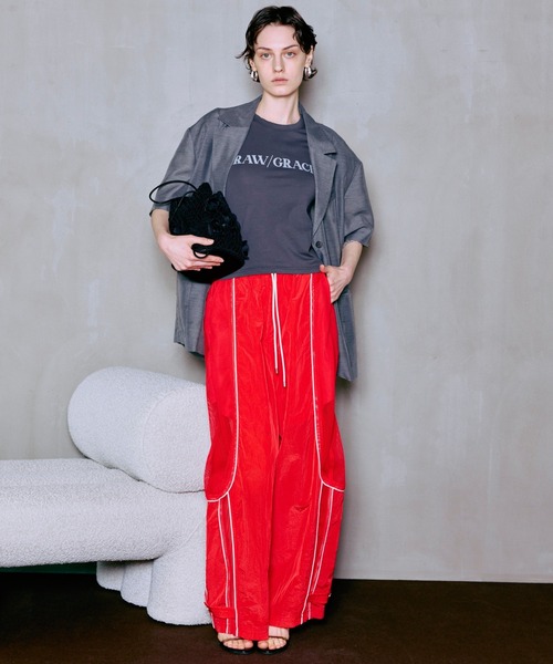 MAISON SPECIAL(メゾンスペシャル)の「【PRE-ORDER】Mesh Sporty Balloon Pants/メッシュスポーティバルーンパンツ(その他パンツ・レディース・レッド/ホワイト/ブラック・38/36)」の16枚目の写真