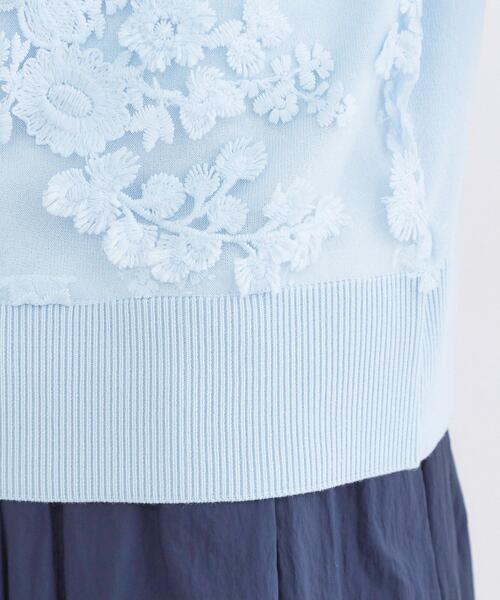 OPAQUE.CLIP(オペークドットクリップ)の「チュールレースニットカーディガン【洗える】(カーディガン/ボレロ・レディース・ネイビー/サックスブルー/グレー・38/40/42)」の21枚目の写真
