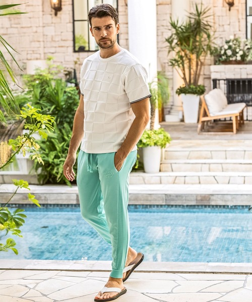 1PIU1UGUALE3  RELAX （ウノピゥウノウグァーレトレ リラックス）の「1PIU1UGUALE3 RELAX(ウノピゥウノウグァーレトレ リラックス)ロゴ刺繍 ピグメントスウェットジョガーパンツ（その他パンツ・メンズ・ホワイト/ブラック/サックスブルー/ピンク・S/M/L/XL/XXL）」の16枚目の写真