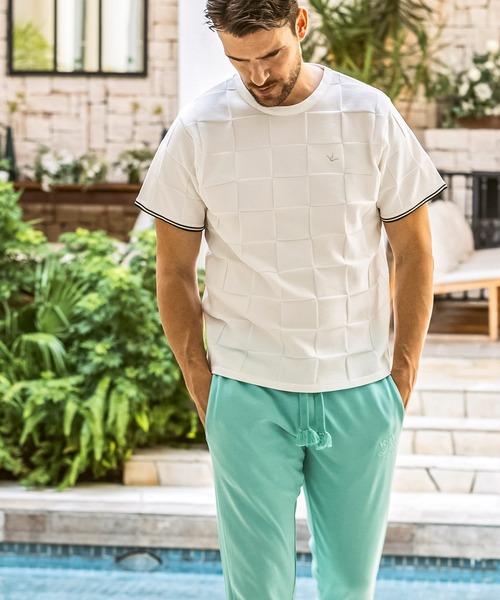 1PIU1UGUALE3  RELAX （ウノピゥウノウグァーレトレ リラックス）の「1PIU1UGUALE3 RELAX(ウノピゥウノウグァーレトレ リラックス)ロゴ刺繍 ピグメントスウェットジョガーパンツ（その他パンツ・メンズ・ホワイト/ブラック/サックスブルー/ピンク・S/M/L/XL/XXL）」の17枚目の写真