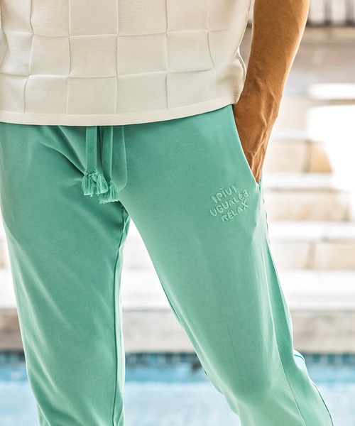 1PIU1UGUALE3  RELAX （ウノピゥウノウグァーレトレ リラックス）の「1PIU1UGUALE3 RELAX(ウノピゥウノウグァーレトレ リラックス)ロゴ刺繍 ピグメントスウェットジョガーパンツ（その他パンツ・メンズ・ホワイト/ブラック/サックスブルー/ピンク・S/M/L/XL/XXL）」の18枚目の写真