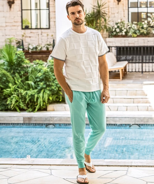 1PIU1UGUALE3  RELAX （ウノピゥウノウグァーレトレ リラックス）の「1PIU1UGUALE3 RELAX(ウノピゥウノウグァーレトレ リラックス)ロゴ刺繍 ピグメントスウェットジョガーパンツ（その他パンツ・メンズ・ホワイト/ブラック/サックスブルー/ピンク・S/M/L/XL/XXL）」の19枚目の写真