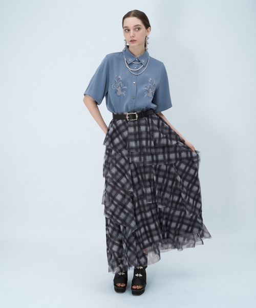 HARE(ハレ)の「トロミシシュウシャツ(HARE)(シャツ/ブラウス・レディース・ライトグレー/ブルー/ブラック/ホワイト/ブルーグリーン・FREE)」の15枚目の写真