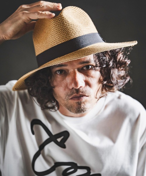 mko13583- Wide Brim Straw Hat ストローハット(202-044-gls-cg