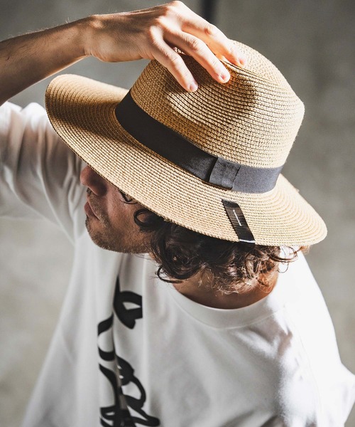 【試着のみ】45rpm ☆ ストローハット ☆ ナチュラル mko13583- Wide Brim Straw Hat ストローハット(202-044-gls-cg