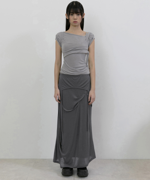 FLAREUP(フレアアップ)の「Layered Bustier T-Shirt (FL-108_Gray)(Tシャツ/カットソー・レディース・ライトグレー・OS)」の3枚目の写真