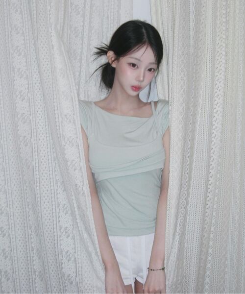 FLAREUP(フレアアップ)の「Layered Bustier T-Shirt (FL-108_Gray)(Tシャツ/カットソー・レディース・ライトグレー・OS)」の17枚目の写真