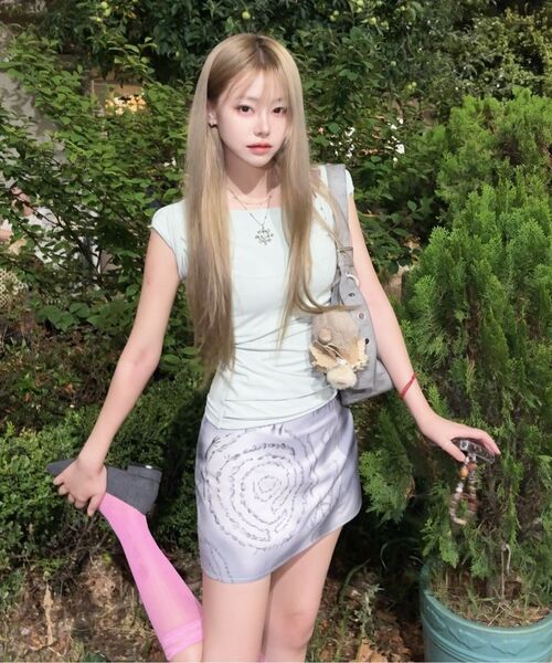 FLAREUP(フレアアップ)の「Layered Bustier T-Shirt (FL-108_Gray)(Tシャツ/カットソー・レディース・ライトグレー・OS)」の18枚目の写真