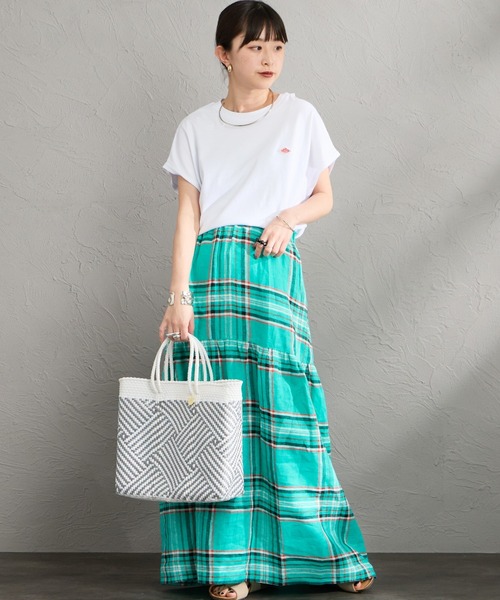 DANTON（ダントン）の「[DANTON/ダントン] ワンポイントロゴ ドルマンスリーブ Tシャツ（Tシャツ/カットソー・レディース・ホワイト/グレイッシュベージュ/ブラック・S）」の10枚目の写真