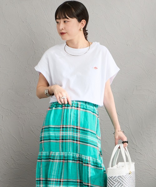 DANTON（ダントン）の「[DANTON/ダントン] ワンポイントロゴ ドルマンスリーブ Tシャツ（Tシャツ/カットソー・レディース・ホワイト/グレイッシュベージュ/ブラック・S）」の13枚目の写真