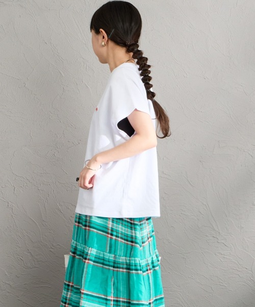 DANTON（ダントン）の「[DANTON/ダントン] ワンポイントロゴ ドルマンスリーブ Tシャツ（Tシャツ/カットソー・レディース・ホワイト/グレイッシュベージュ/ブラック・S）」の19枚目の写真