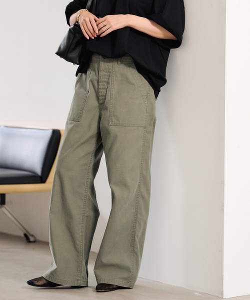 FRAMeWORK(フレームワーク)の「≪追加≫ライトミリタリースラブベイカーパンツ 4(カーゴパンツ・レディース・オリーブ/ピンク系その他/ホワイト・40/38/36)」の2枚目の写真