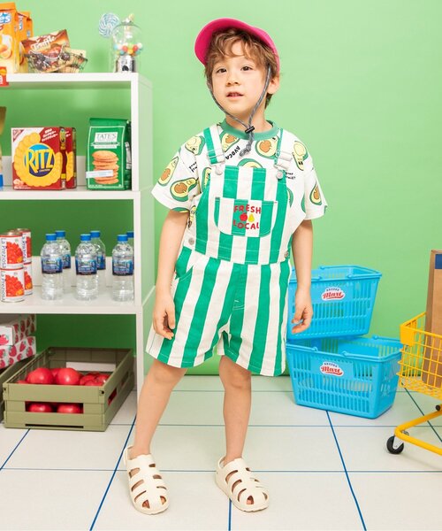 BREEZE(ブリーズ)の「BREEZEMART ショートサロペット(サロペット/オーバーオール・キッズ・アイボリー/グリーン・90/110/130)」の22枚目の写真