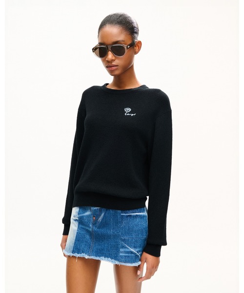 KENZO(ケンゾー)の「'KENZO Tulip' エンブロイダリー ジャンパー イン スポンジー コットン(その他トップス・レディース・ブラック系その他5・SMALL/MEDIUM/X-SMALL)」の1枚目の写真