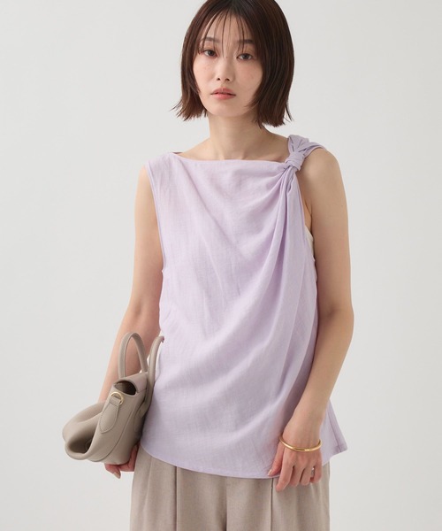 BABYLONE(バビロン)の「【TELA】ツイストショルダーブラウス(シャツ/ブラウス・レディース・ラベンダー/ベージュ・フリー)」の1枚目の写真