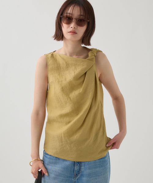 BABYLONE(バビロン)の「【TELA】ツイストショルダーブラウス(シャツ/ブラウス・レディース・ラベンダー/ベージュ・フリー)」の3枚目の写真
