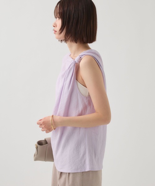 BABYLONE(バビロン)の「【TELA】ツイストショルダーブラウス(シャツ/ブラウス・レディース・ラベンダー/ベージュ・フリー)」の12枚目の写真