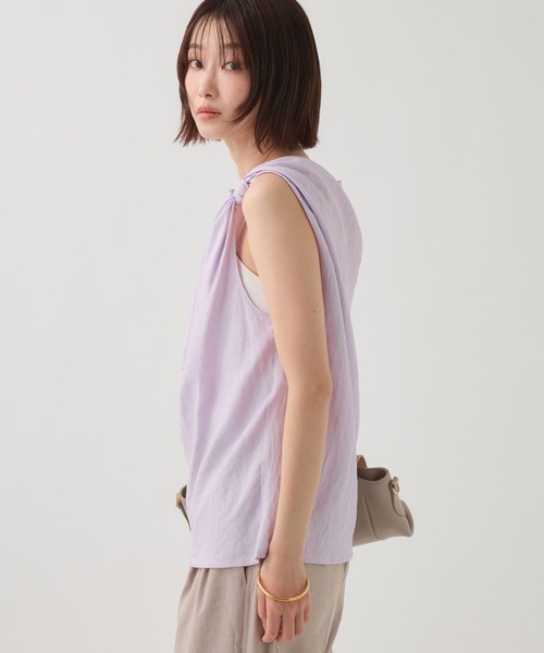 BABYLONE(バビロン)の「【TELA】ツイストショルダーブラウス(シャツ/ブラウス・レディース・ラベンダー/ベージュ・フリー)」の13枚目の写真