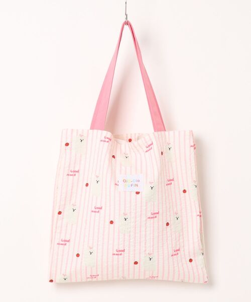 TONE SELECT GOODS(トーンセレクトグッズ)の「Liaa/アニマル ストライプ 大容量 トートバッグ A18788(トートバッグ・レディース・ネイビー/ピンク/ベビーピンク/ホワイト・FREE)」の12枚目の写真