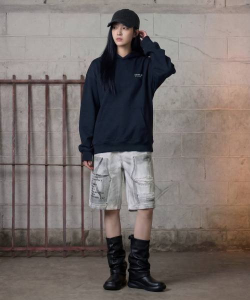 Verdnt（バーダント）の「オーバーサイズベーシックロゴフードパーカー[ネイビー]（パーカー・レディース・その他・SMALL/MEDIUM/LARGE）」の3枚目の写真