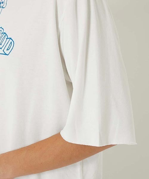 HOLLYWOOD RANCH MARKET(ハリウッドランチマーケット)の「サマーウラケ レフトハンド ドローイングガール Tシャツ(Tシャツ/カットソー・メンズ・チャコール/ネイビー・L/S/M/XL)」の3枚目の写真