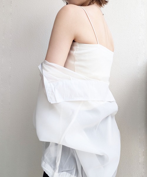 styiro(スタイロ)の「華奢ストラップカップ付きリブキャミソールブラトップ チューブトップ(キャミソール・レディース・ブラック/ホワイト/ベージュ/ベージュ系その他・M/FREE)」の12枚目の写真
