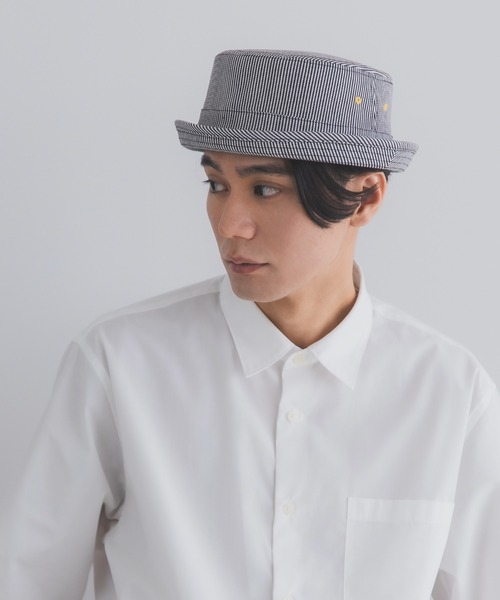 polcadot(ポルカドット)の「デニム ポークパイハット(ハット・メンズ・ブラック/ネイビー/ストライプ・XL/M)」の3枚目の写真