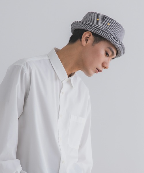 polcadot(ポルカドット)の「デニム ポークパイハット(ハット・メンズ・ブラック/ネイビー/ストライプ・XL/M)」の7枚目の写真