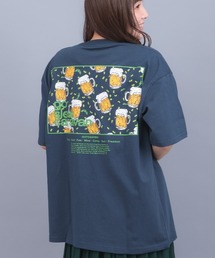 go slow caravan USAコットンスクエアロゴTシャツ